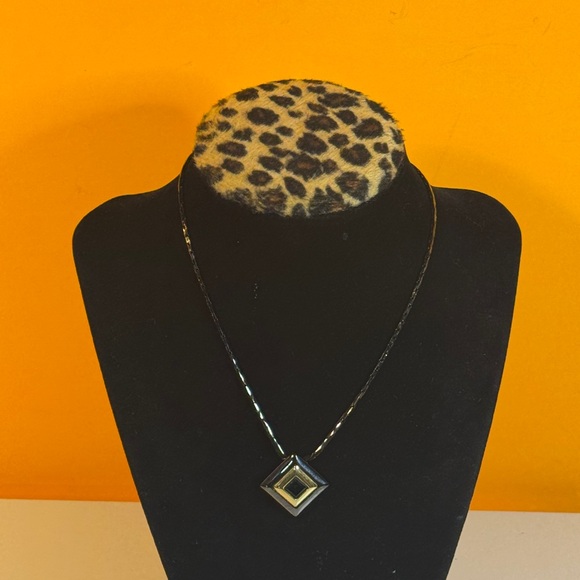 Yves Saint Laurent Black and Gold Geometric Necklace - Picture 10 of 13